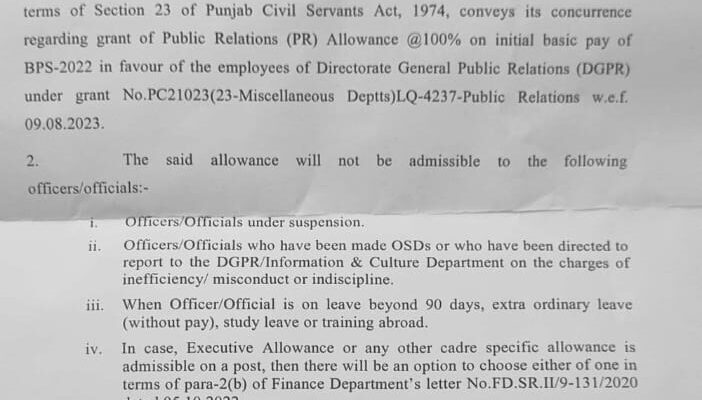 Grant Of @100% Allowance On Initial Basic Pay