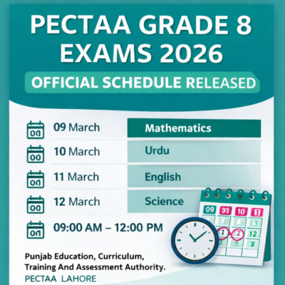 PECTAA Grade 8 Date Sheet 2026.